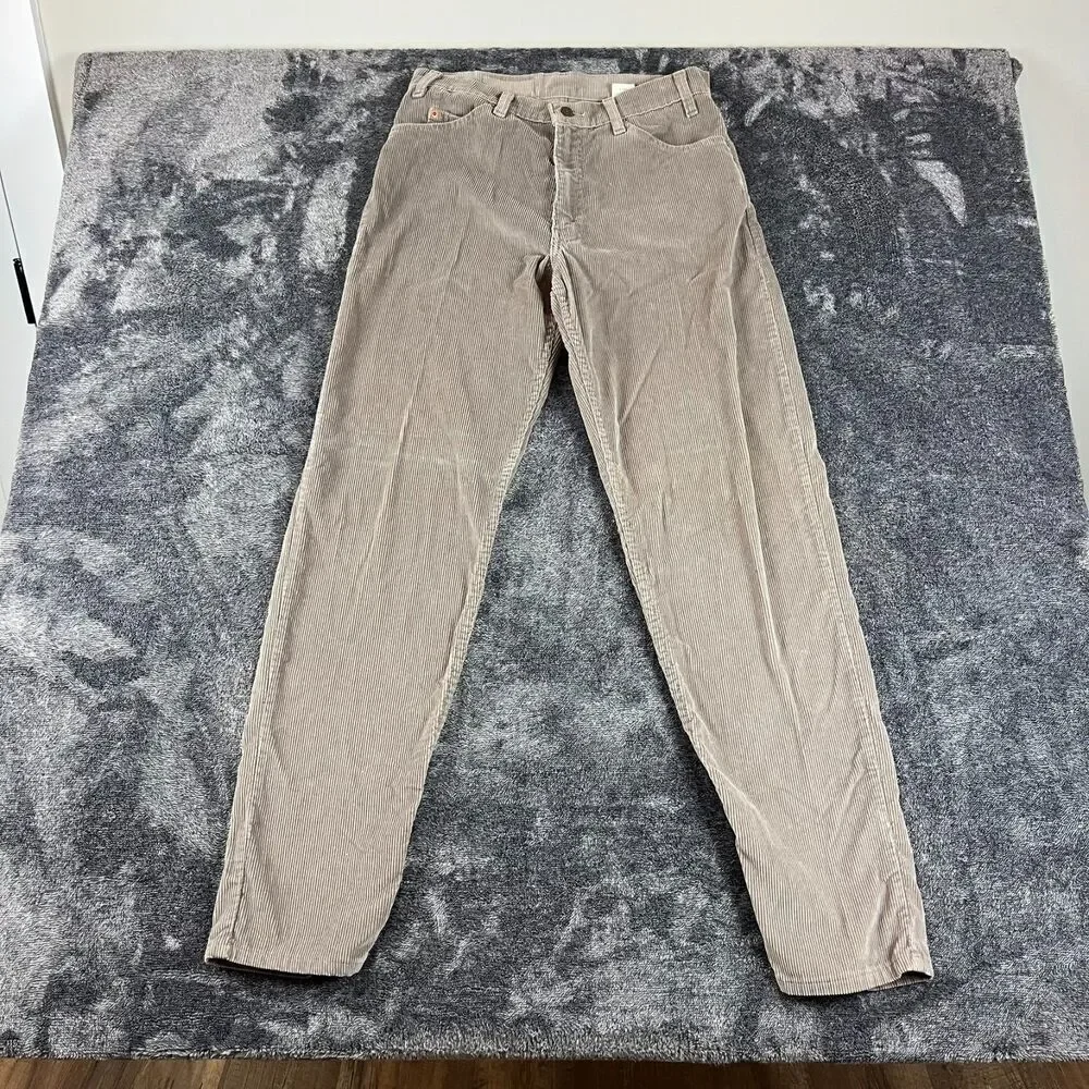 Vtg 90s Orange Tab Levi's 550 Gray Corduroy Men's 32X34 (31X33) Straight Jeans